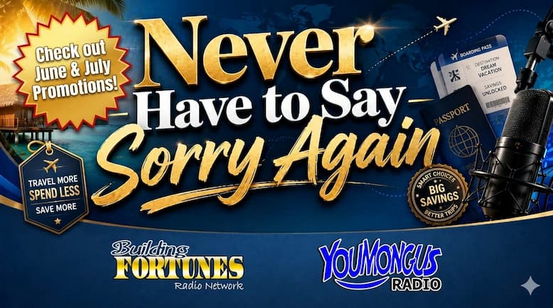 Never Have to Say Sorry Again Radio Show on W3M radio June July promotion